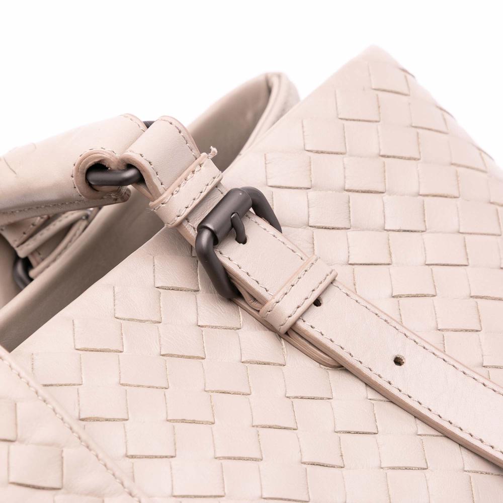 Bottega Veneta B Bottega Veneta Brown Light Beige Nappa Leather Leather Medium Nappa Intrecciato Roma Tote Italy