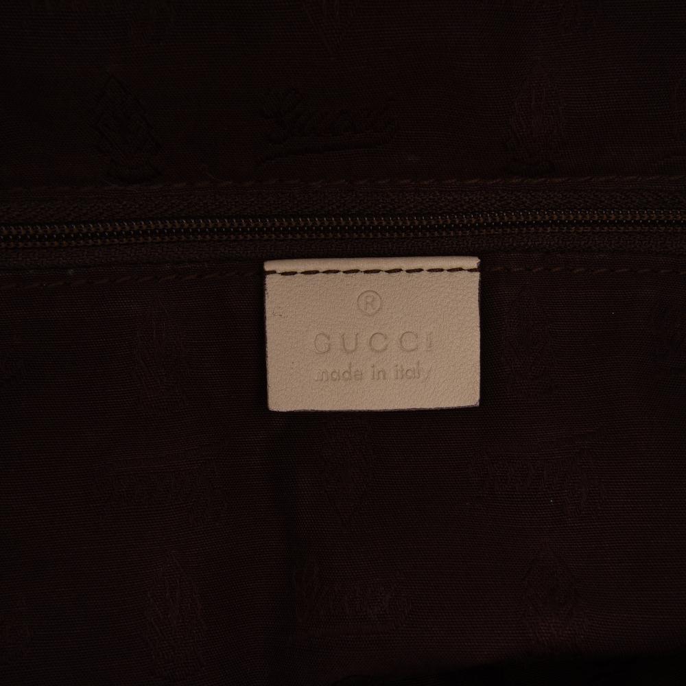 Gucci B Gucci Brown Beige Calf Leather Guccissima Sukey Satchel Italy