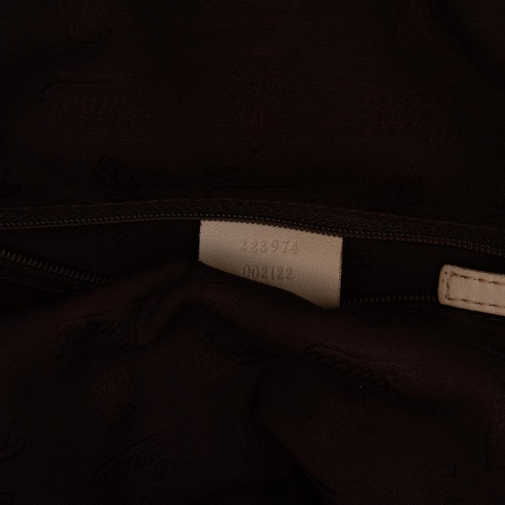 Gucci B Gucci Brown Beige Calf Leather Guccissima Sukey Satchel Italy