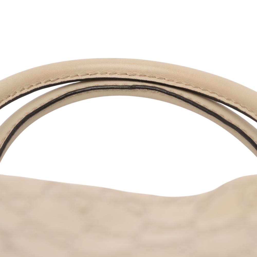 Gucci B Gucci Brown Beige Calf Leather Guccissima Sukey Satchel Italy