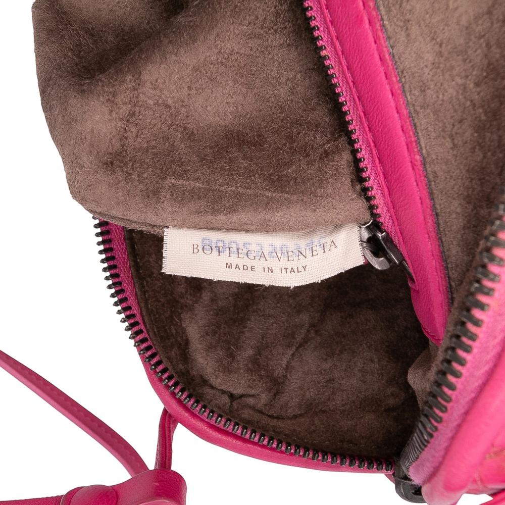 Bottega Veneta B Bottega Veneta Pink Hot Pink Nappa Leather Leather Nappa Intrecciato Nodini Crossbody Italy