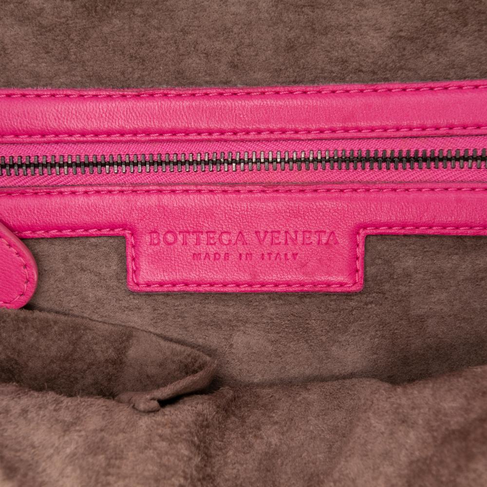 Bottega Veneta B Bottega Veneta Pink Hot Pink Nappa Leather Leather Nappa Intrecciato Nodini Crossbody Italy