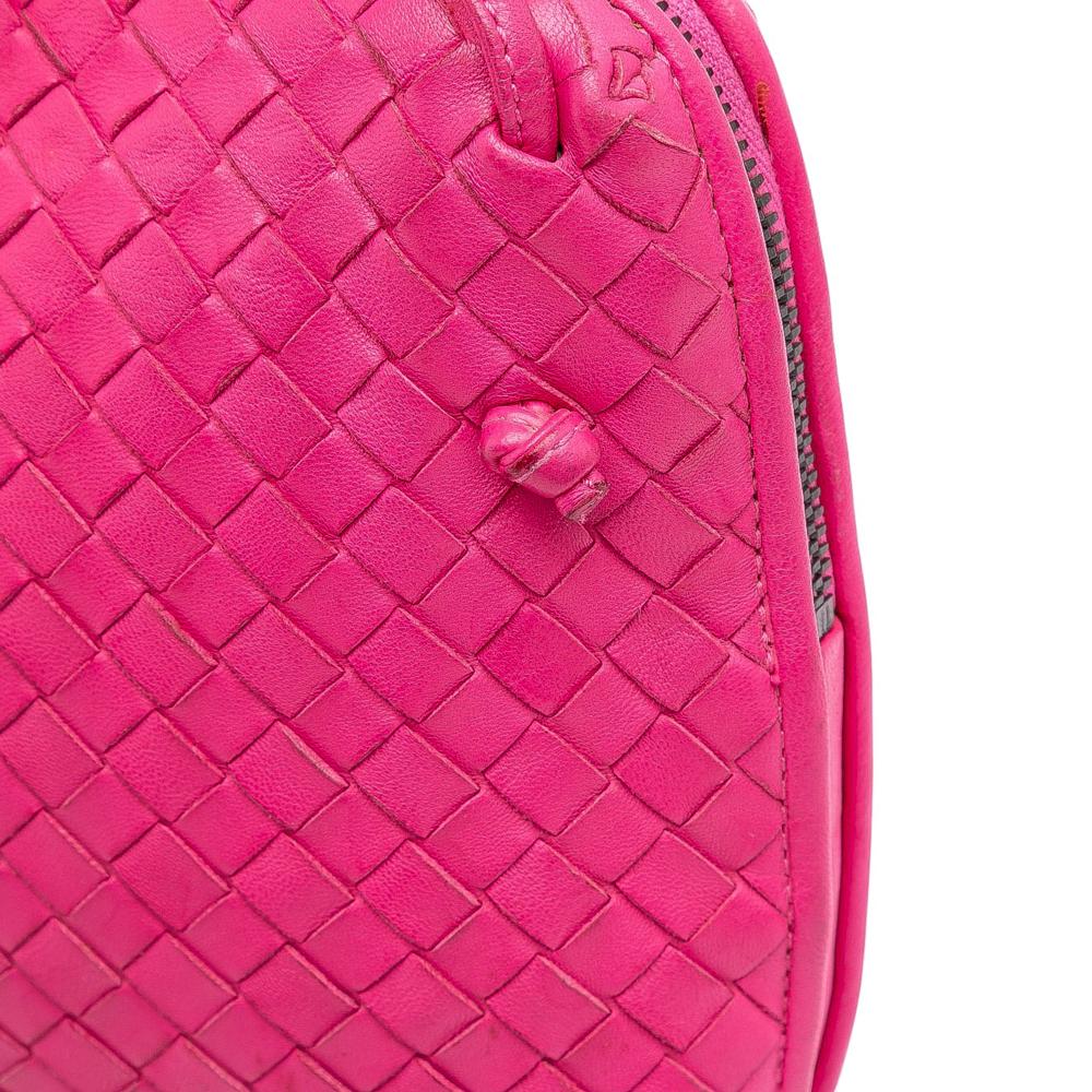 Bottega Veneta B Bottega Veneta Pink Hot Pink Nappa Leather Leather Nappa Intrecciato Nodini Crossbody Italy