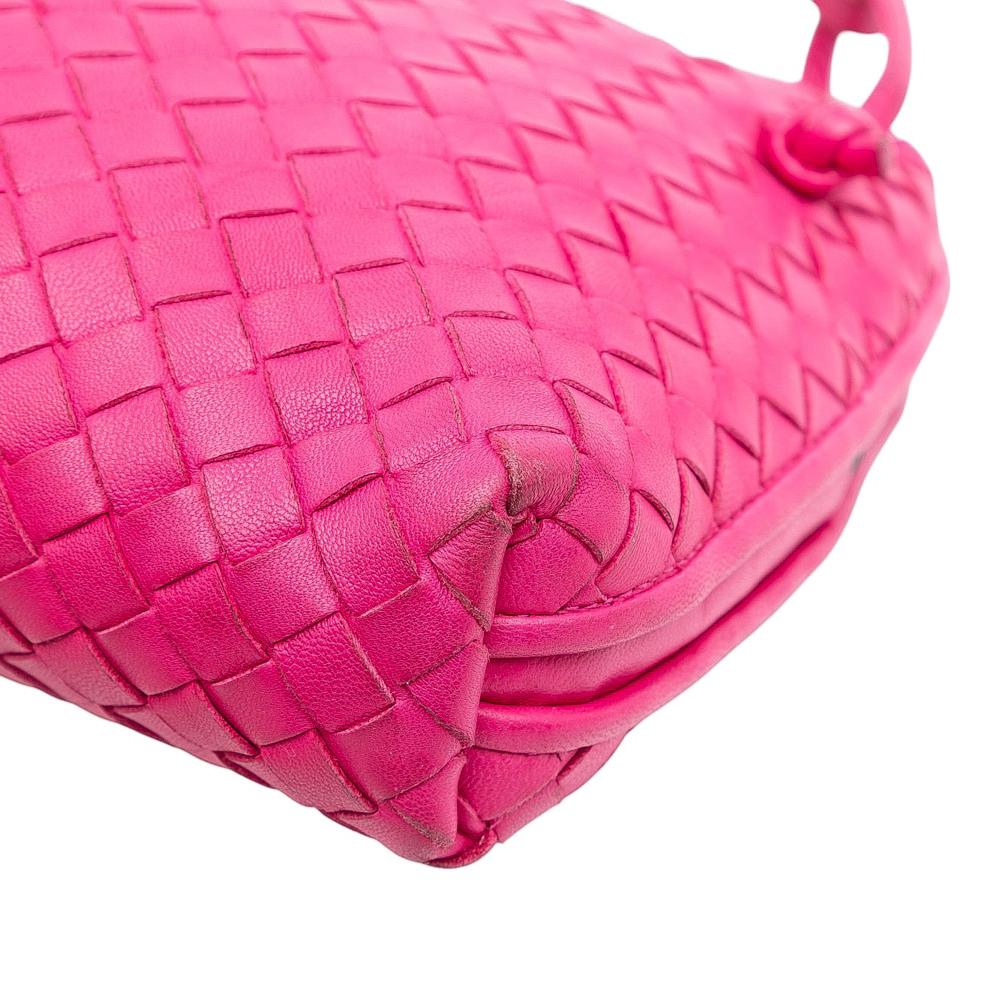 Bottega Veneta B Bottega Veneta Pink Hot Pink Nappa Leather Leather Nappa Intrecciato Nodini Crossbody Italy