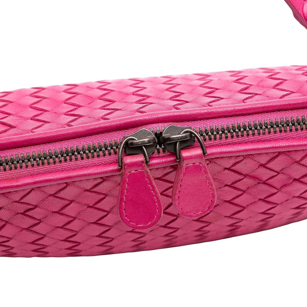 Bottega Veneta B Bottega Veneta Pink Hot Pink Nappa Leather Leather Nappa Intrecciato Nodini Crossbody Italy