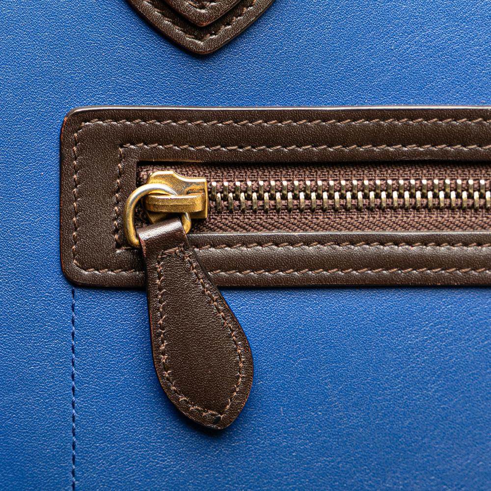 Celine B Celine Blue with Multi Calf Leather Micro Tricolor Luggage Tote Italy