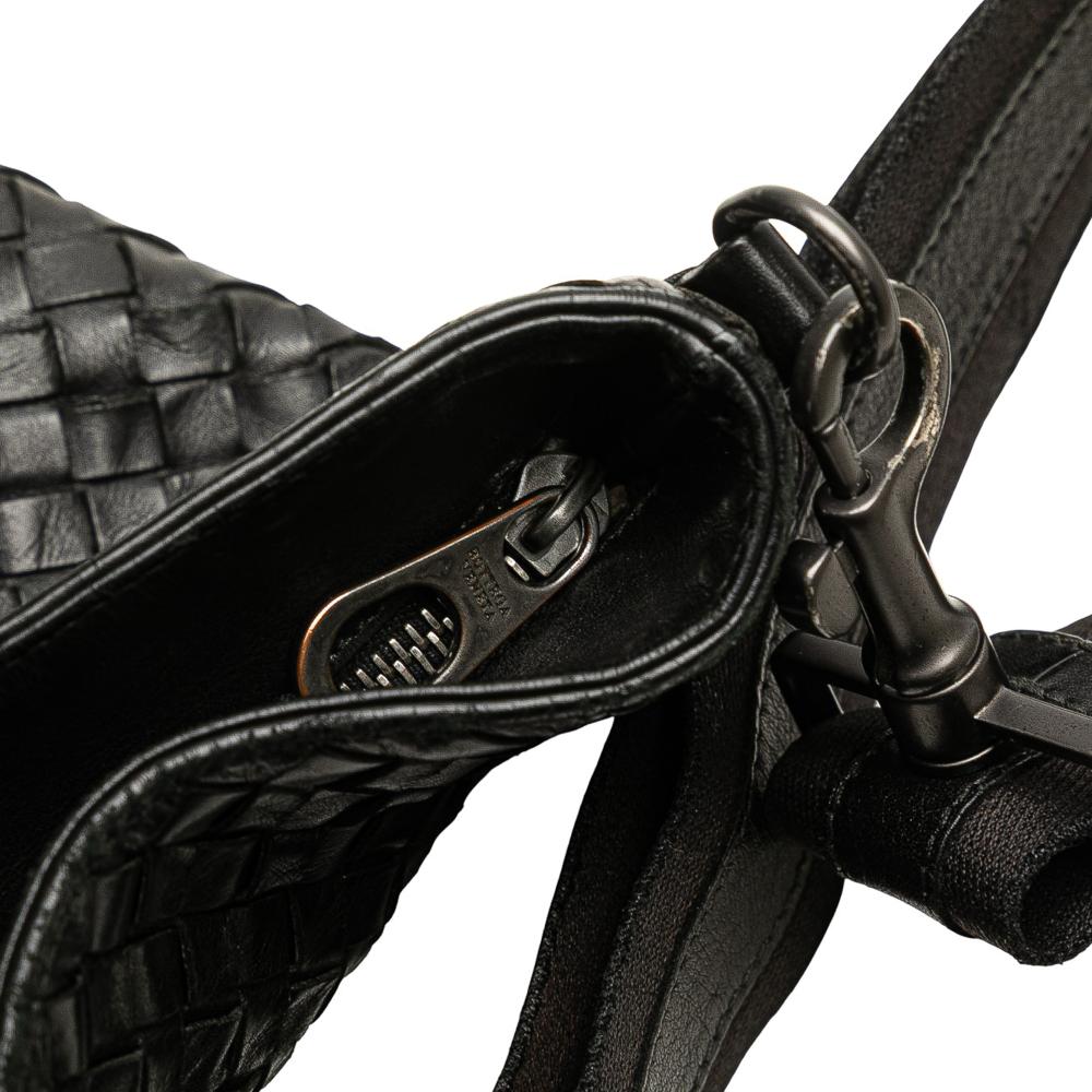 Bottega Veneta B Bottega Veneta Black Nappa Leather Leather Nappa Intrecciato VN Crossbody Italy
