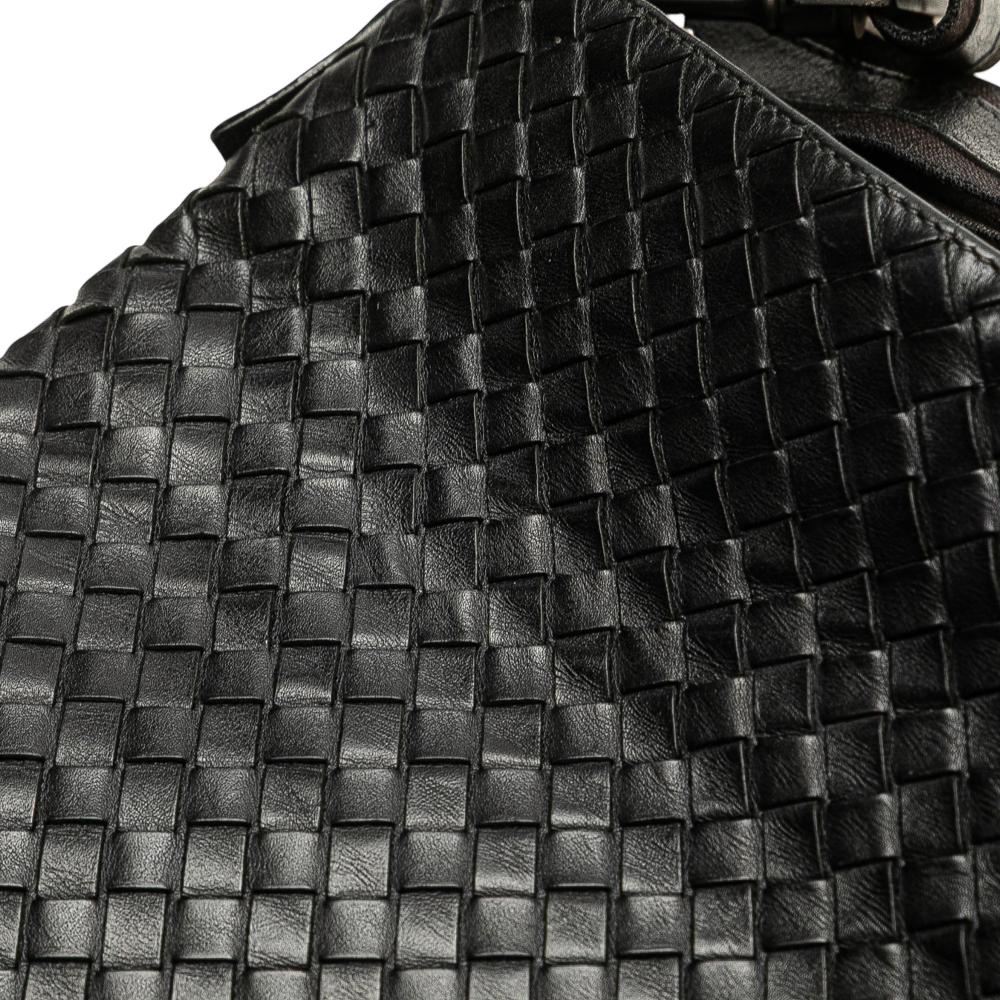Bottega Veneta B Bottega Veneta Black Nappa Leather Leather Nappa Intrecciato VN Crossbody Italy