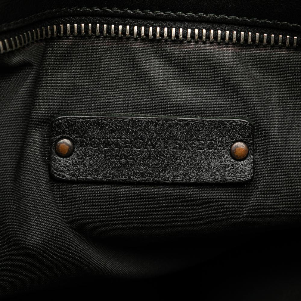 Bottega Veneta B Bottega Veneta Black Nappa Leather Leather Nappa Intrecciato VN Crossbody Italy