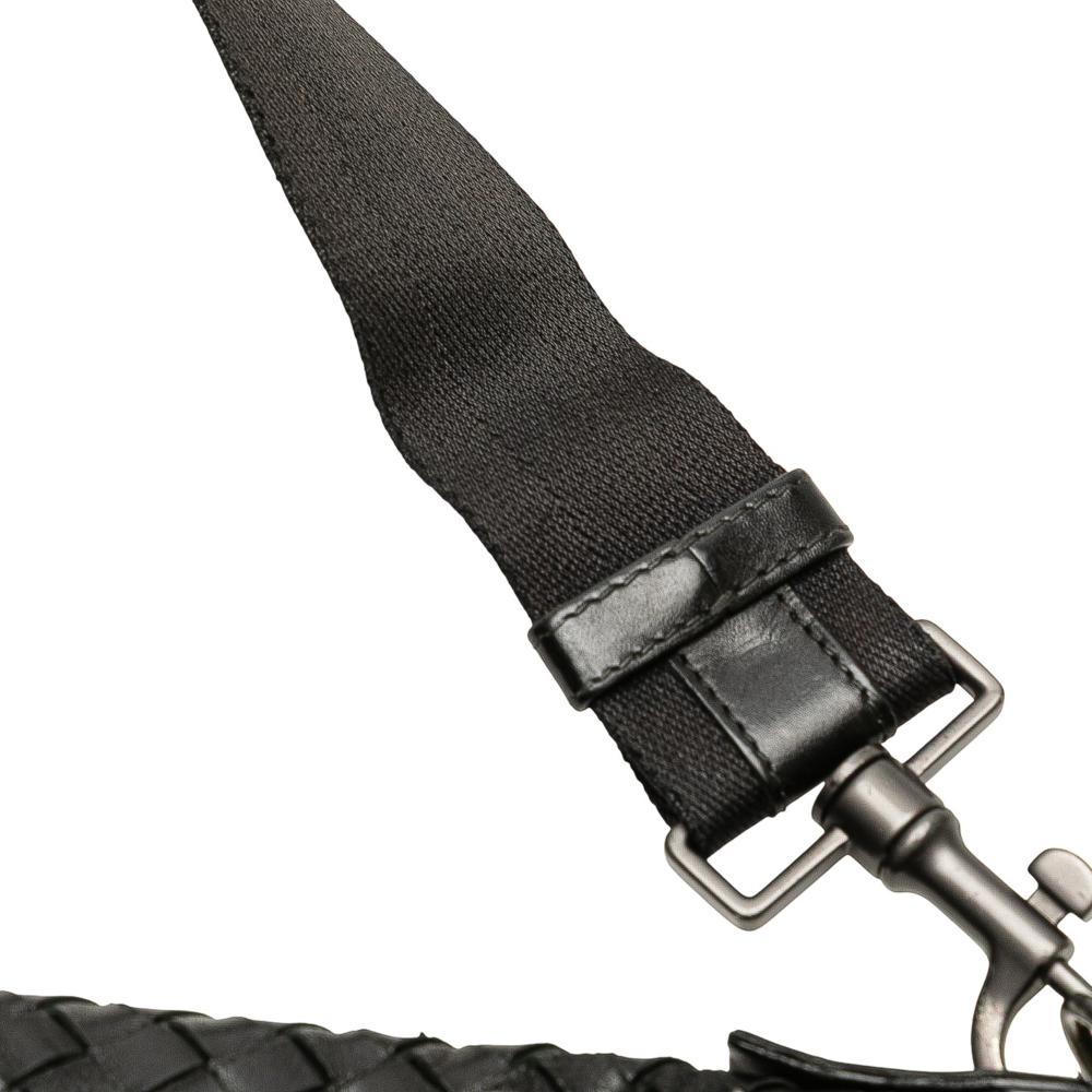 Bottega Veneta B Bottega Veneta Black Nappa Leather Leather Nappa Intrecciato VN Crossbody Italy