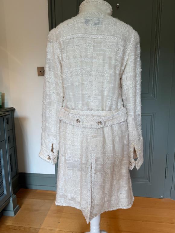 Chanel Summer White Tweed Coat