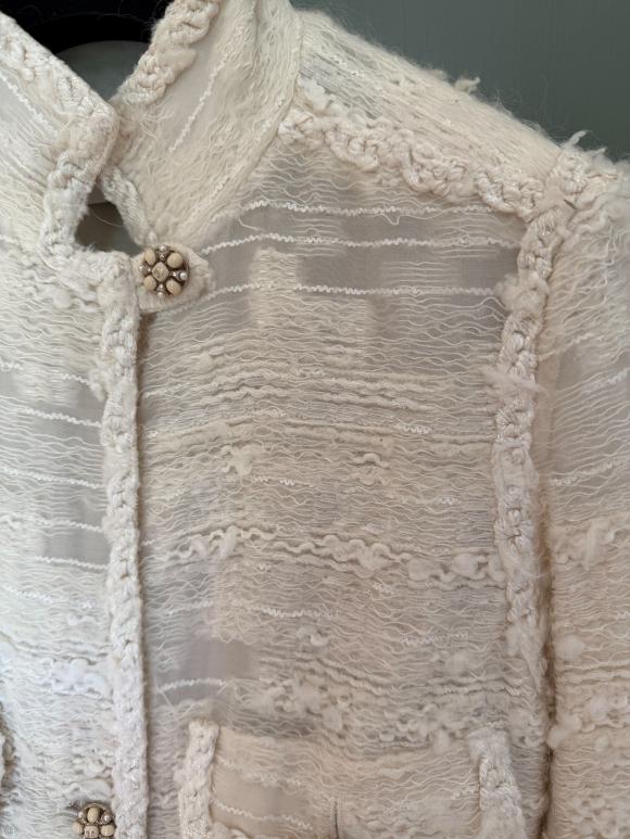 Chanel Summer White Tweed Coat