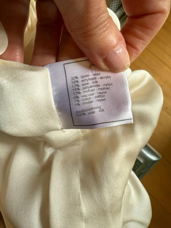 Chanel Summer White Tweed Coat