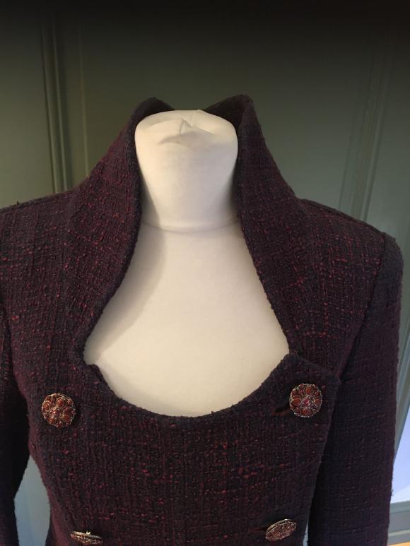 Chanel Purple Tweed Double Breasted Coat