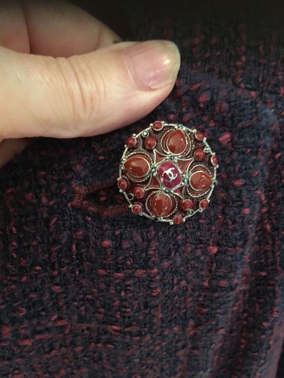 Chanel Purple Tweed Double Breasted Coat