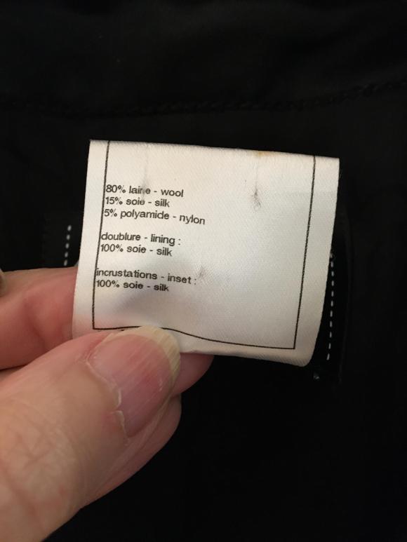 Chanel Manteau en laine garni de tweed noir