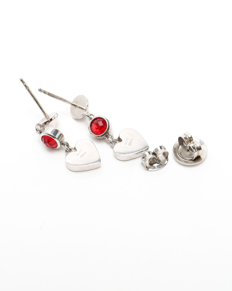 Gucci Dangling Silver Heart Earrings