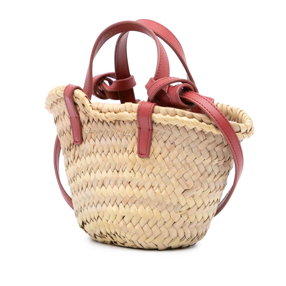 Celine B Celine Brown with Pink Raffia Natural Material Teen Triomphe Classic Panier Morocco