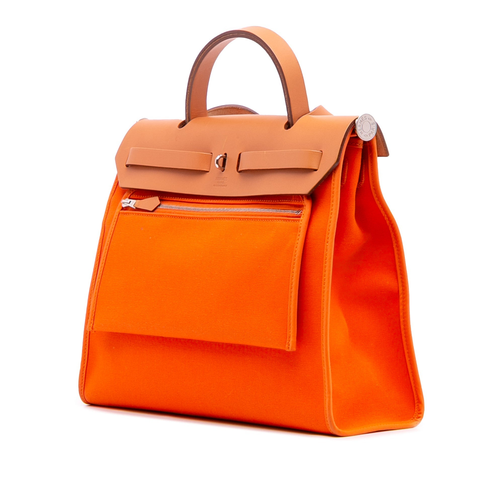 Hermès Herbag PM Canvas 1 Pouch Top-handle Handbag Orange