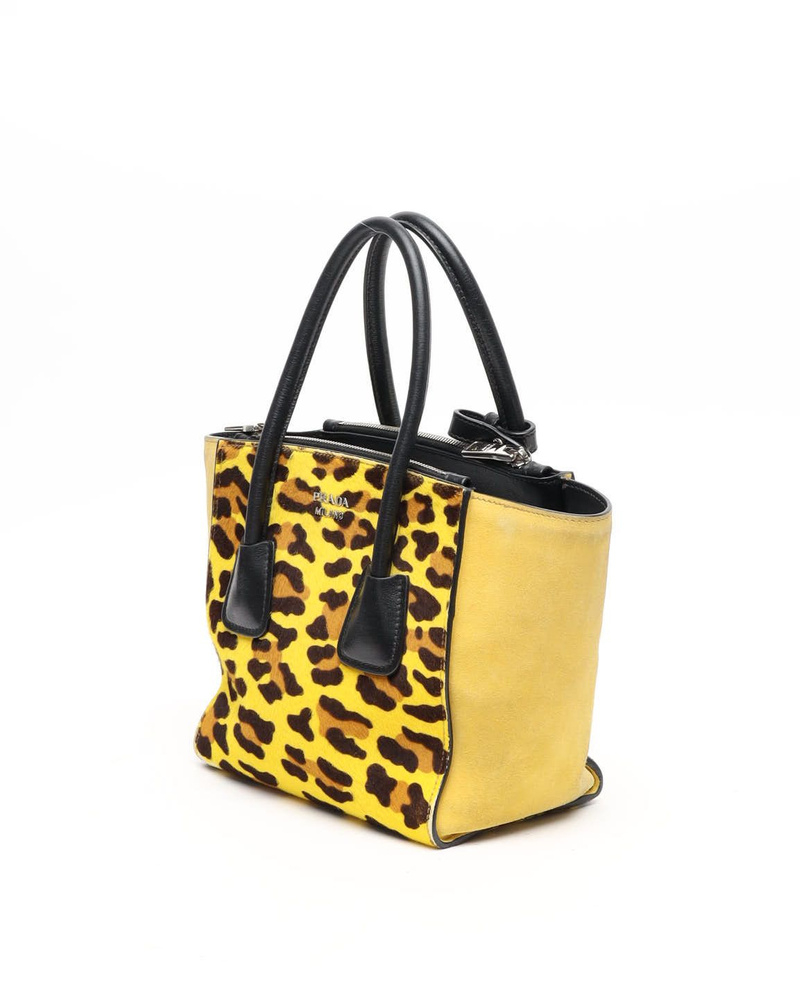Prada Leopard Twin Pocket Handbag