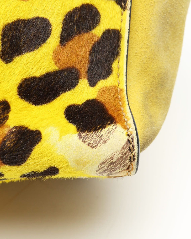 Prada Leopard Twin Pocket Handbag