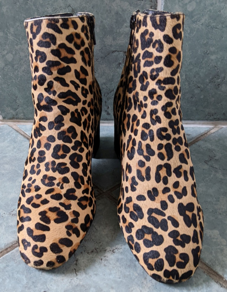 Dune Leopard-print fur booties Lagenlook 39