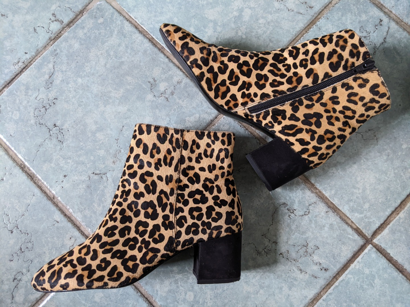 Dune Leopard-print fur booties Lagenlook 39