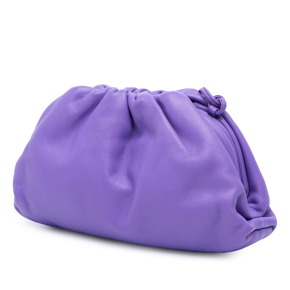 Bottega Veneta AB Bottega Veneta Purple Lambskin Leather Leather Lambskin The Mini Pouch Crossbody Italy