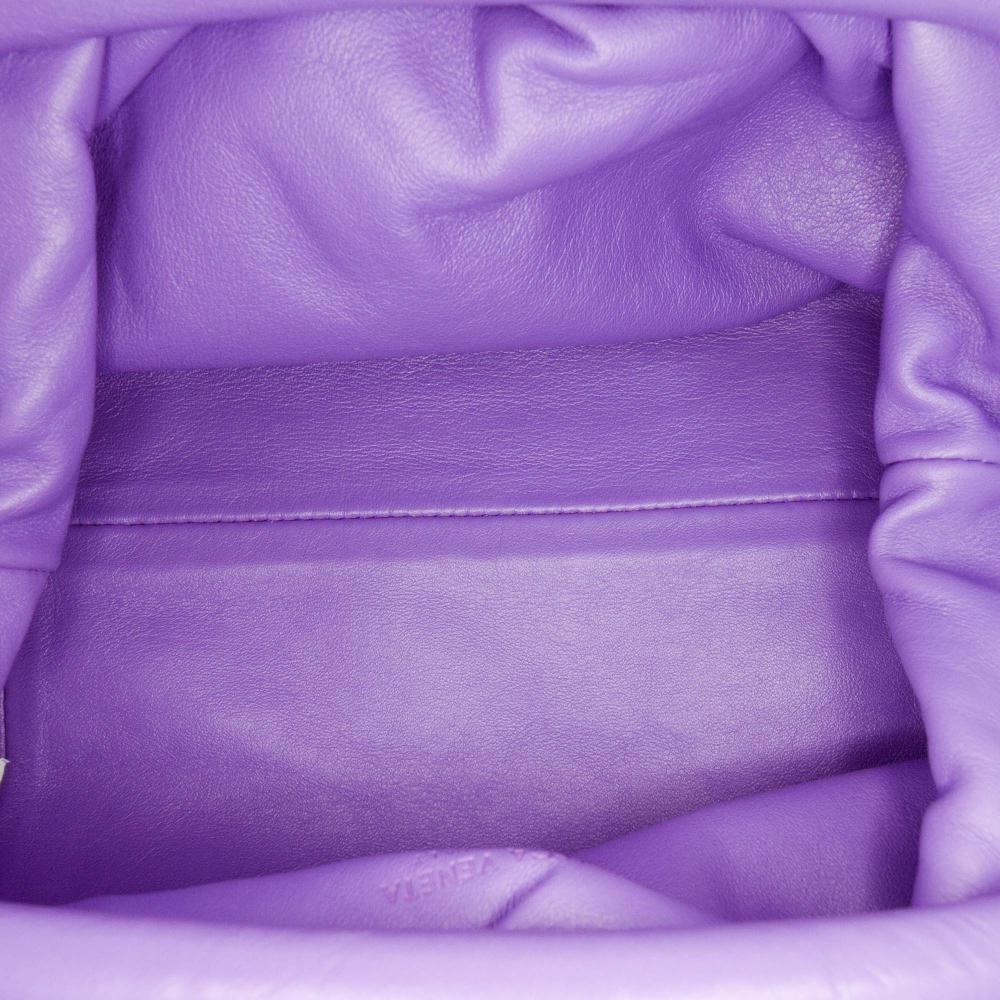 Bottega Veneta AB Bottega Veneta Purple Lambskin Leather Leather Lambskin The Mini Pouch Crossbody Italy