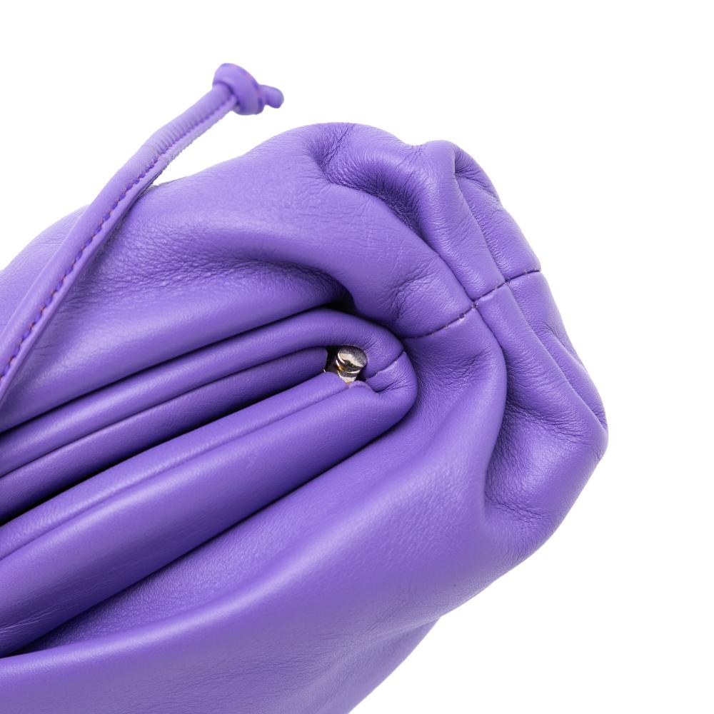 Bottega Veneta AB Bottega Veneta Purple Lambskin Leather Leather Lambskin The Mini Pouch Crossbody Italy
