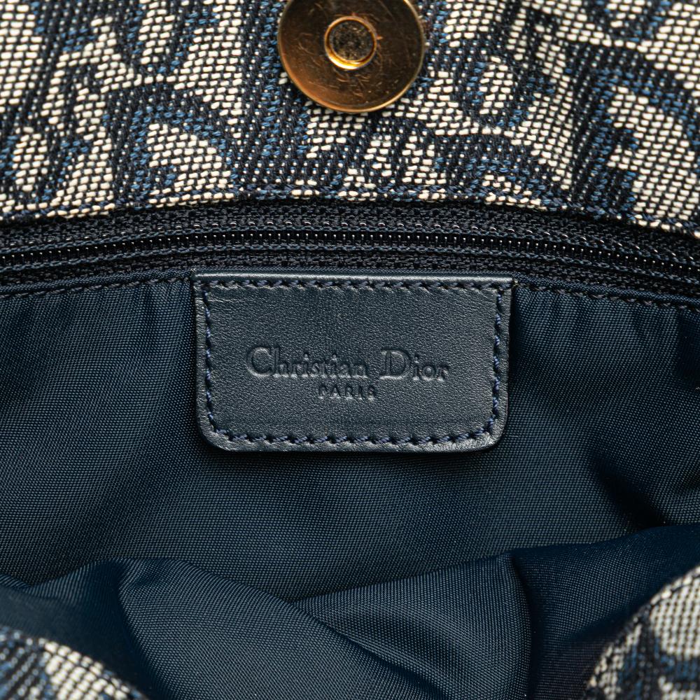 Christian Dior B Dior Blue Canvas Fabric Diorissimo Trotter Tote Italy