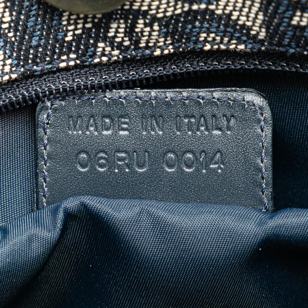 Christian Dior B Dior Blue Canvas Fabric Diorissimo Trotter Tote Italy