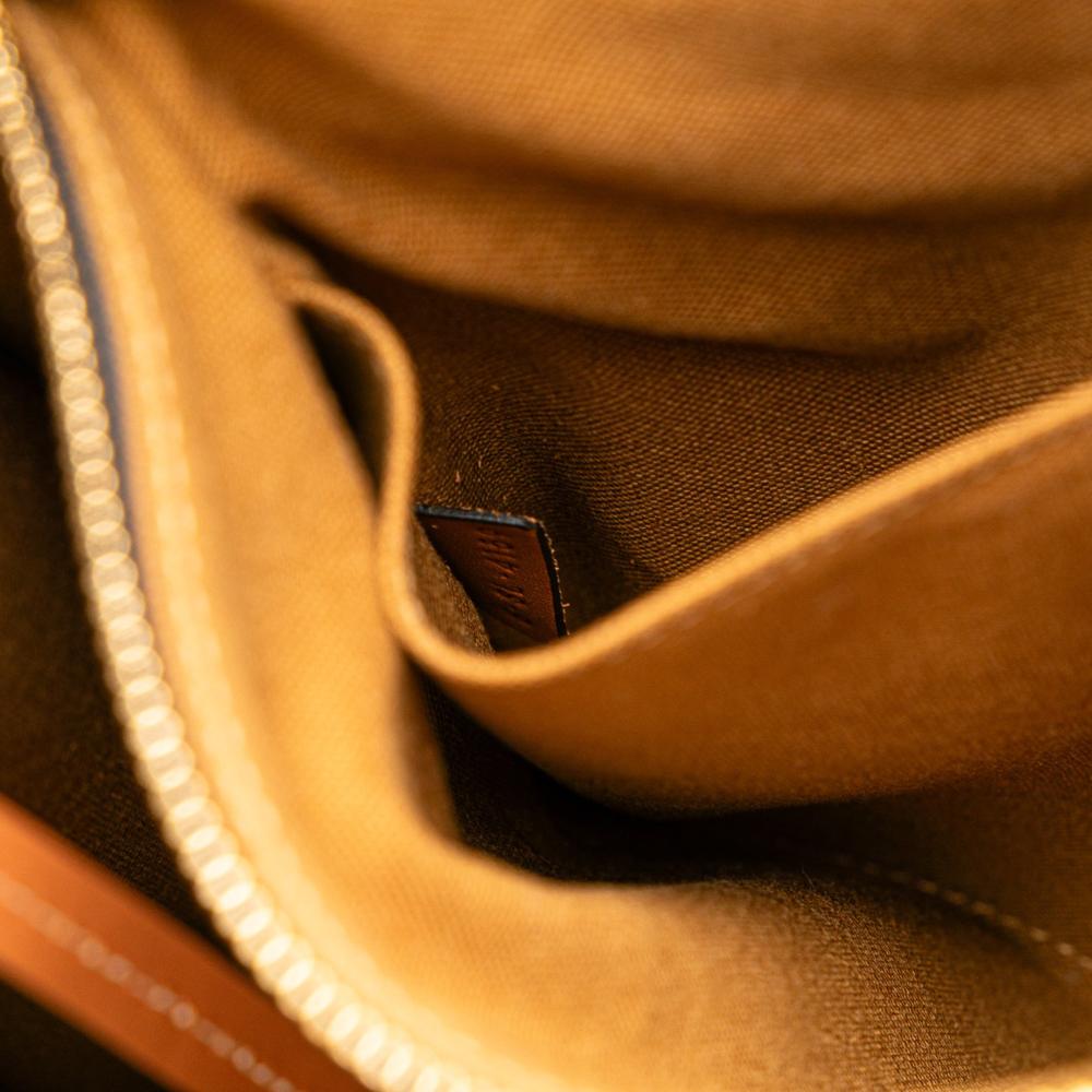 Celine AB Celine Brown Dark Brown Coated Canvas Fabric Small Triomphe Vertical Cabas Tote Italy