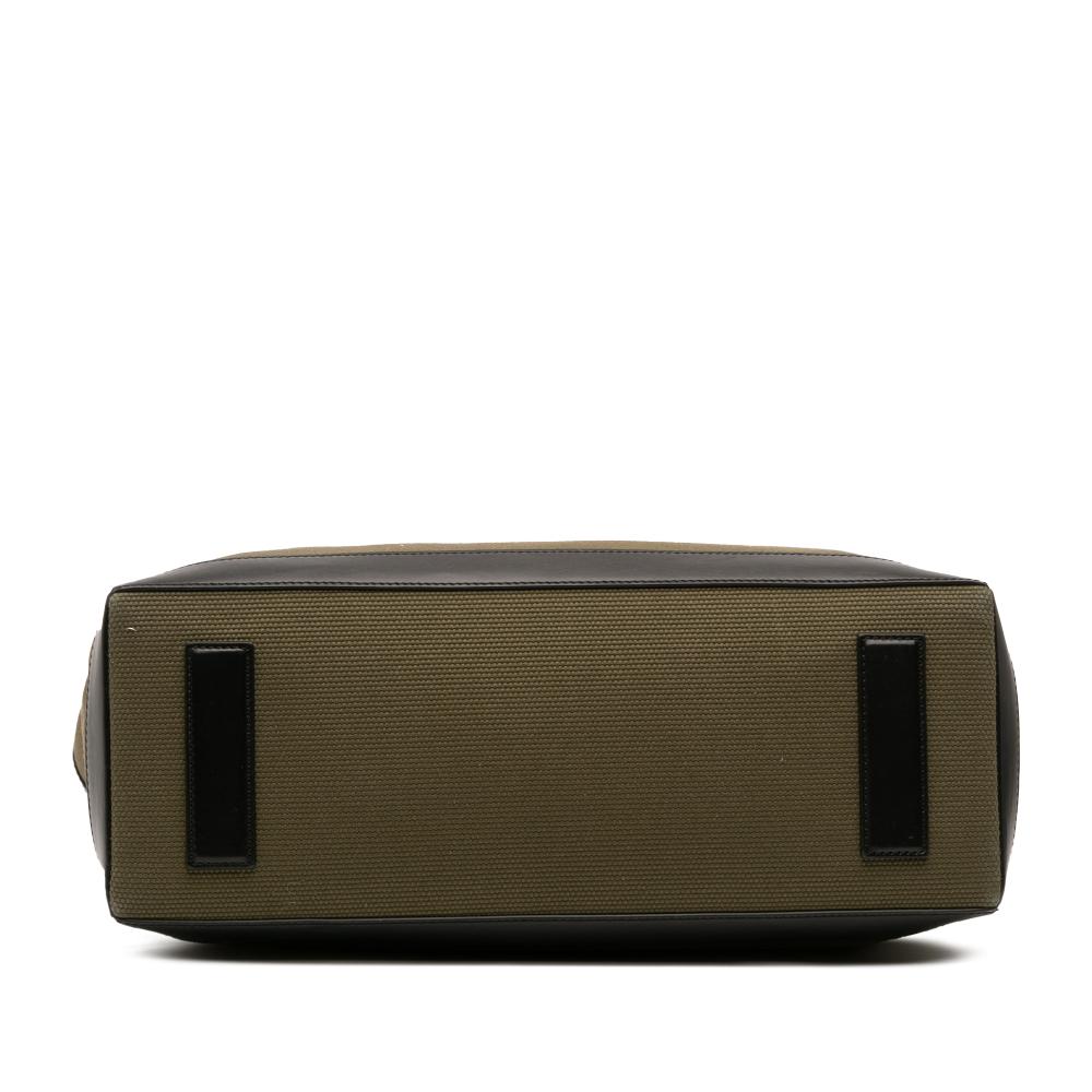 Tom Ford B Tom Ford Brown Dark Khaki Canvas Fabric Medium T Screw Tote Italy