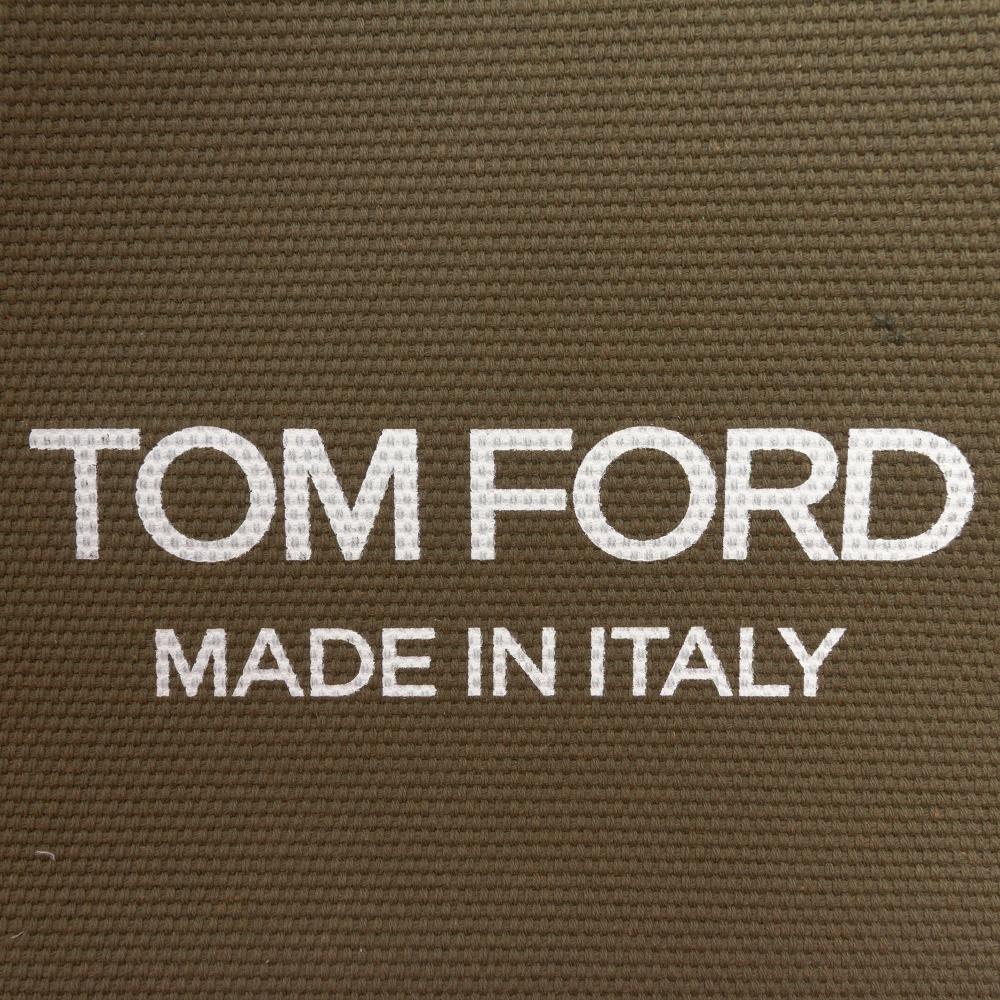 Tom Ford B Tom Ford Brown Dark Khaki Canvas Fabric Medium T Screw Tote Italy