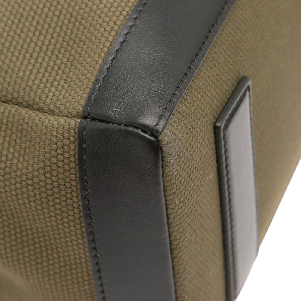 Tom Ford B Tom Ford Brown Dark Khaki Canvas Fabric Medium T Screw Tote Italy