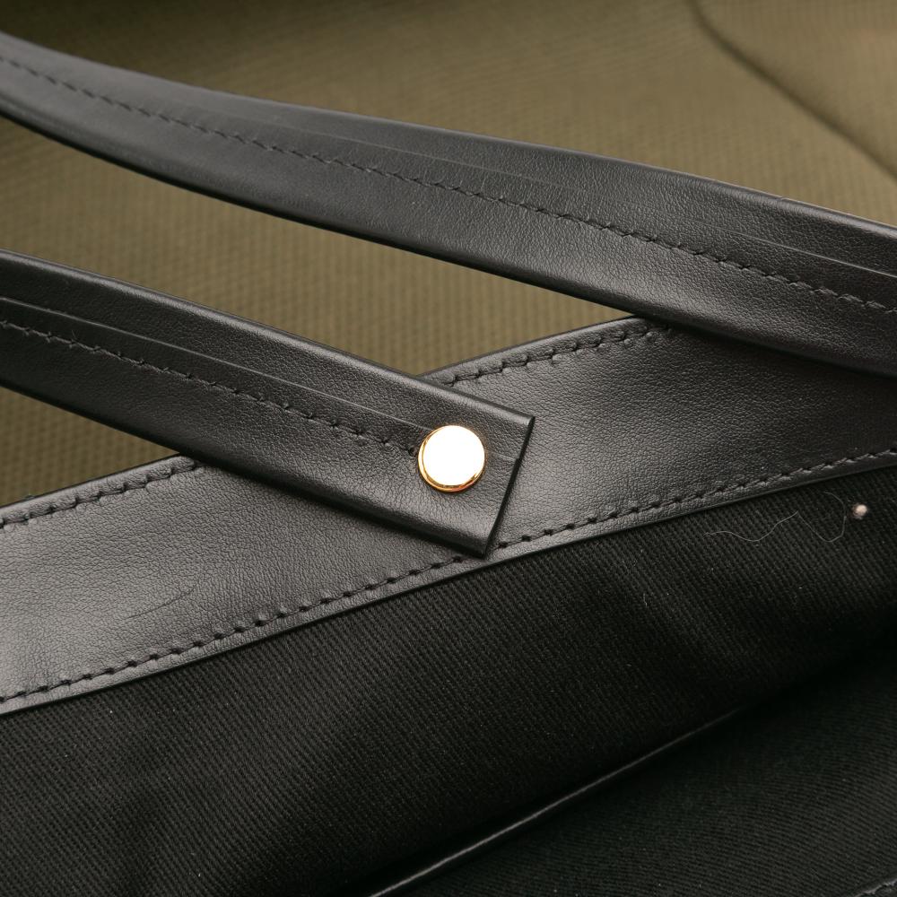 Tom Ford B Tom Ford Brown Dark Khaki Canvas Fabric Medium T Screw Tote Italy