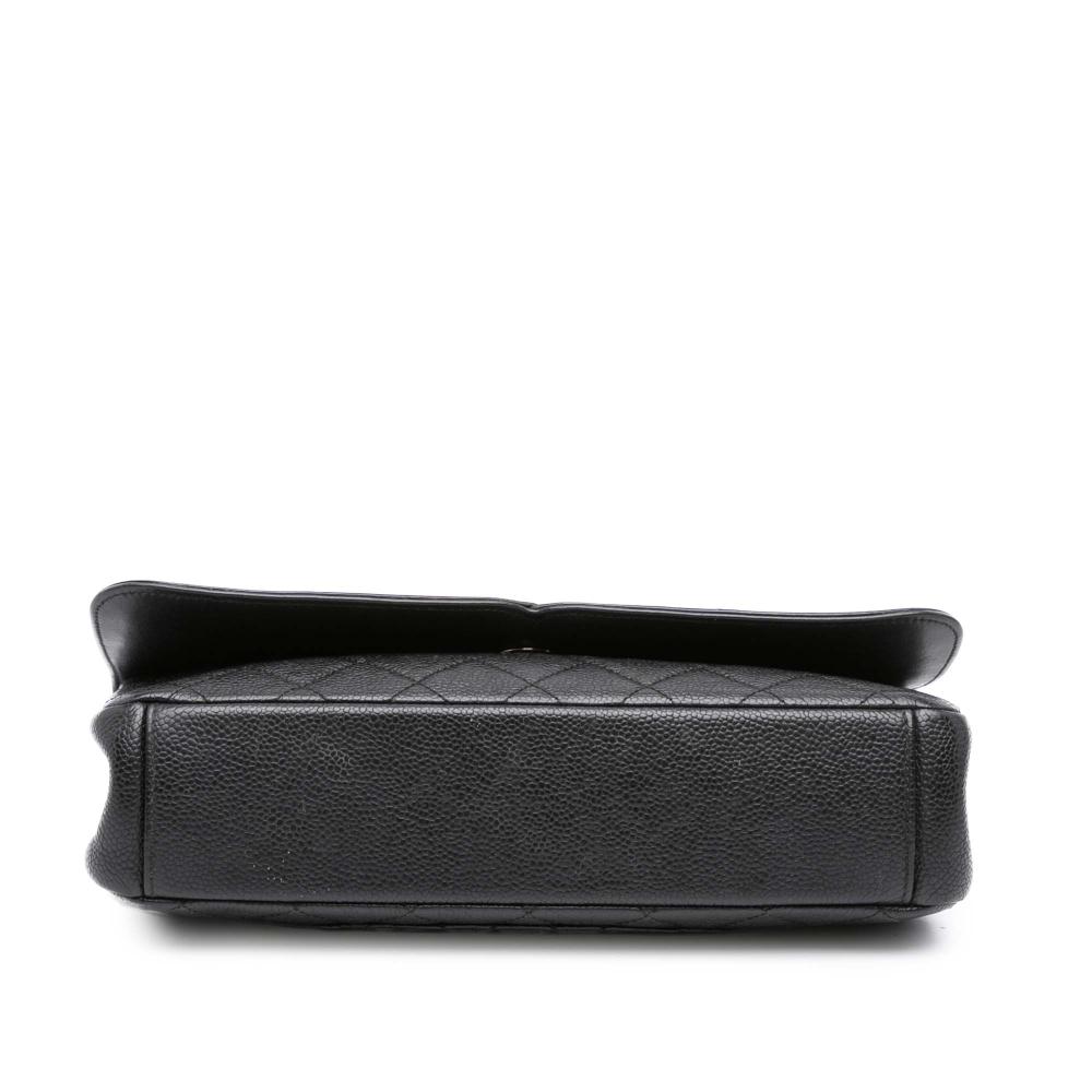 Chanel B Chanel Black Caviar Leather Leather Medium Caviar CC Filigree Flap Italy