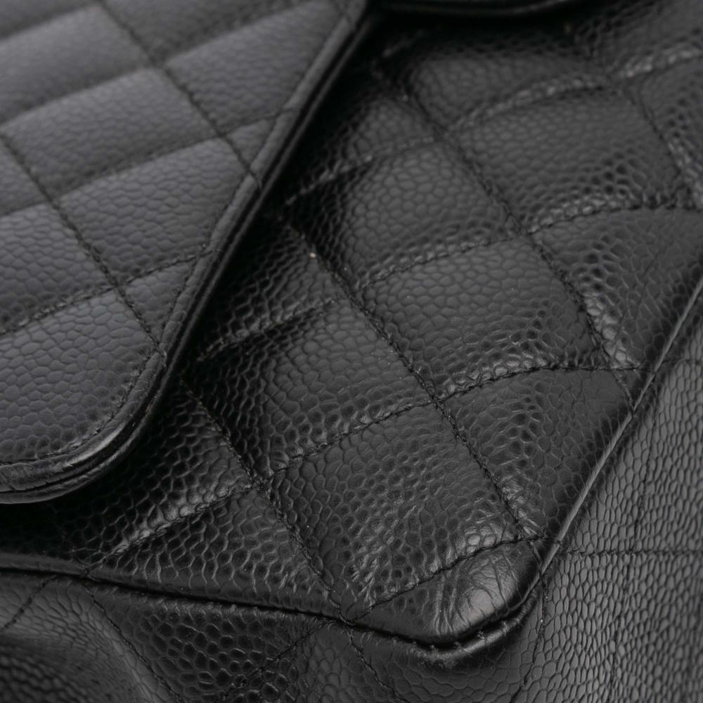 Chanel B Chanel Black Caviar Leather Leather Medium Classic Caviar Double Flap France