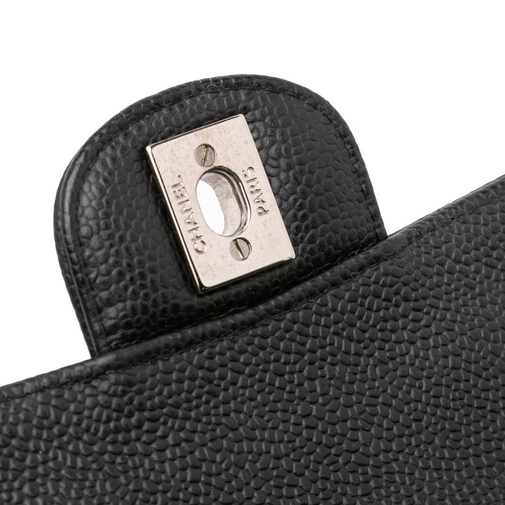Chanel B Chanel Black Caviar Leather Leather Medium Classic Caviar Double Flap France