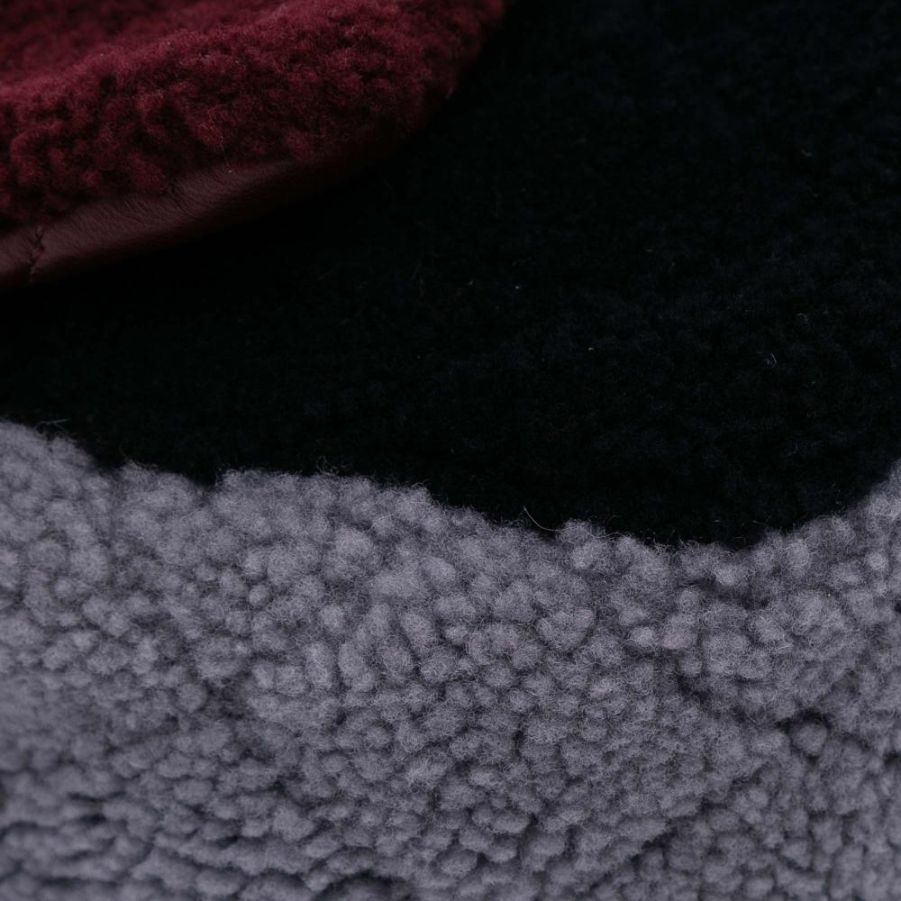 Chanel AB Chanel Red Bordeaux Shearling Natural Material Medium Tricolor CC Quilted Single Flap France