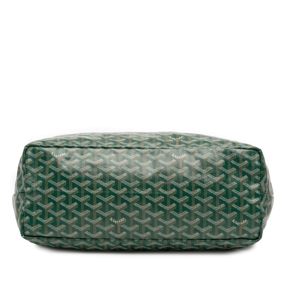 Goyard B Goyard Green Coated Canvas Fabric Goyardine Saint Louis PM France
