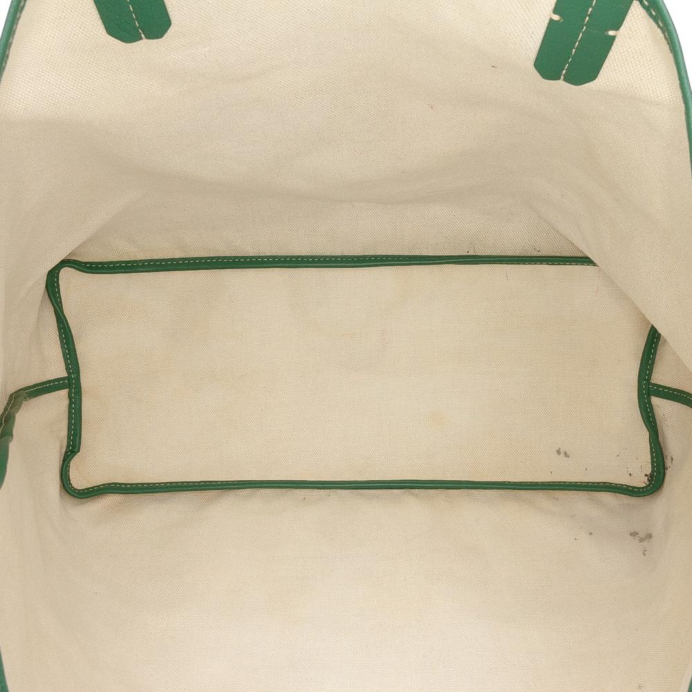 Goyard B Goyard Green Coated Canvas Fabric Goyardine Saint Louis PM France