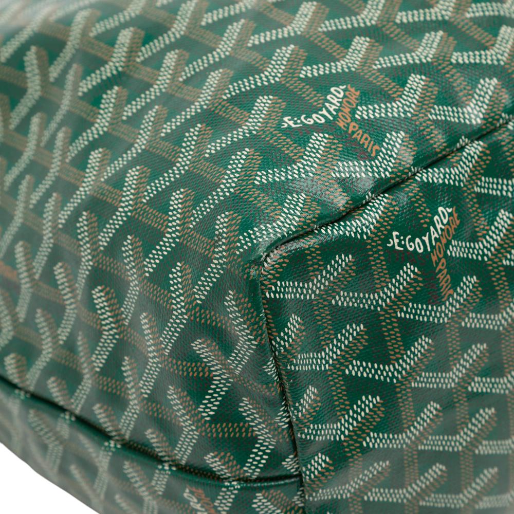 Goyard B Goyard Green Coated Canvas Fabric Goyardine Saint Louis PM France