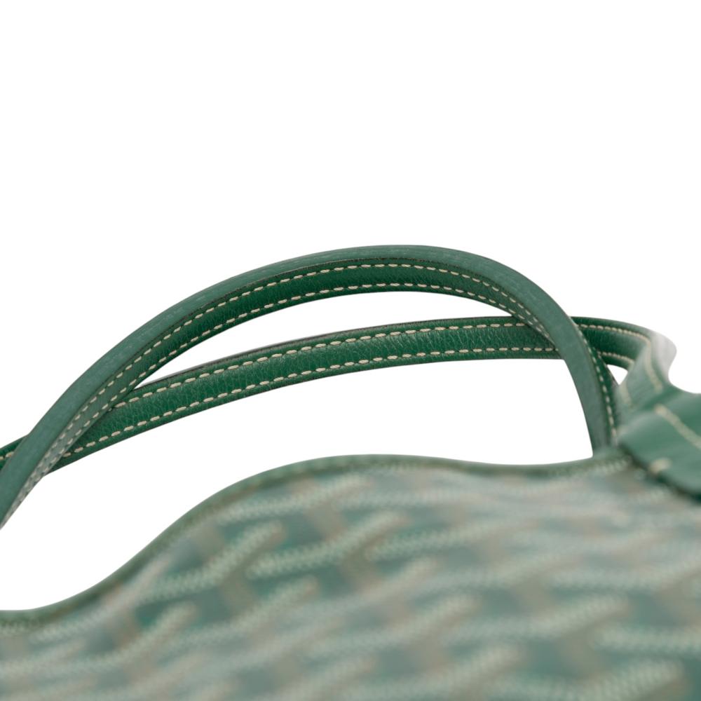Goyard B Goyard Green Coated Canvas Fabric Goyardine Saint Louis PM France