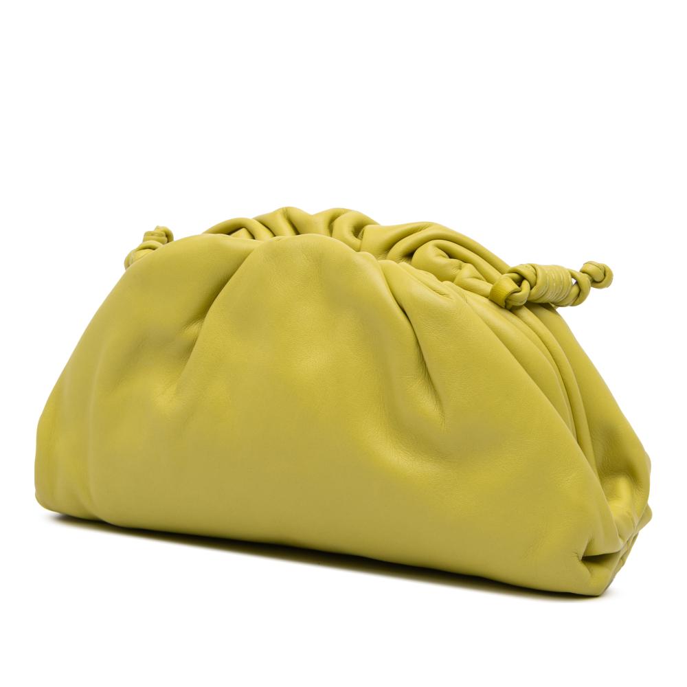 Bottega Veneta Yellow Neon Yellow Lambskin Leather Leather Lambskin The Mini Pouch Crossbody Italy
