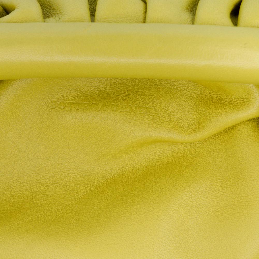Bottega Veneta Yellow Neon Yellow Lambskin Leather Leather Lambskin The Mini Pouch Crossbody Italy