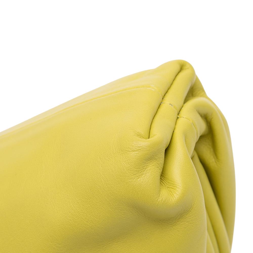 Bottega Veneta Yellow Neon Yellow Lambskin Leather Leather Lambskin The Mini Pouch Crossbody Italy