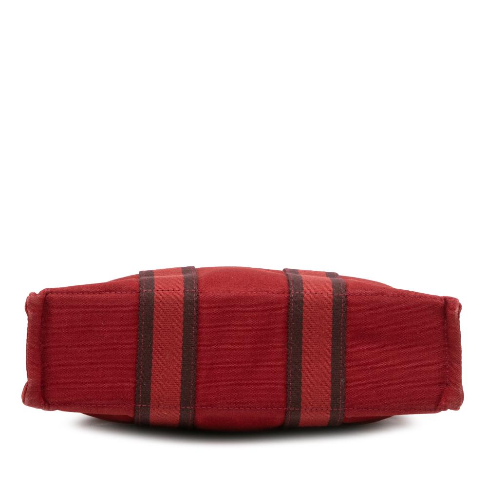 Hermès B Hermès Red Canvas Fabric Fourre Tout PM France
