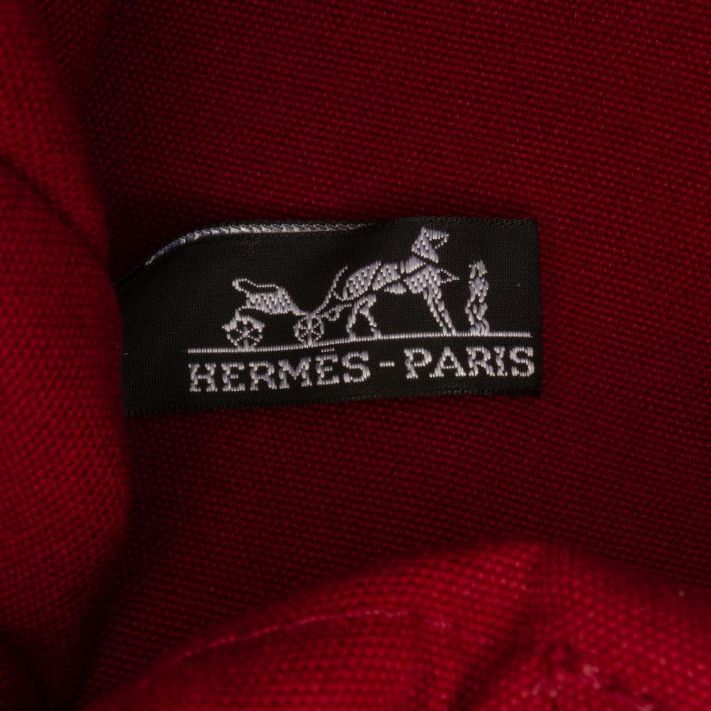Hermès B Hermès Red Canvas Fabric Fourre Tout PM France